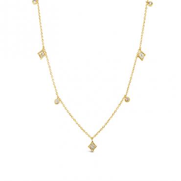 Diamond Station Drop Necklace
