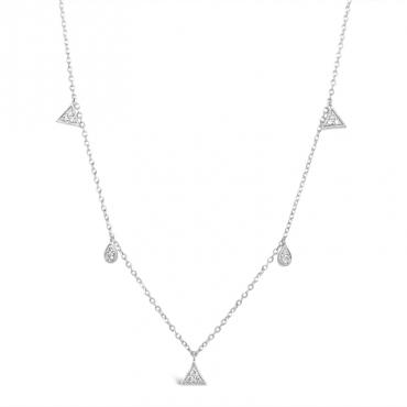 Diamond Triangle Station Drop Necklace