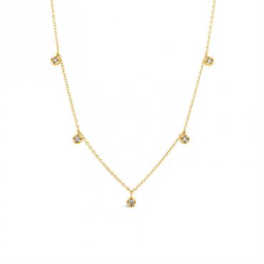 Diamond Station Drop Necklace
