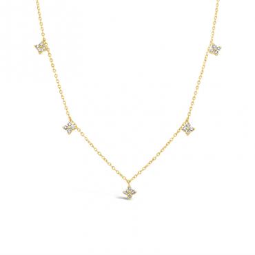 Diamond Station Drop Necklace